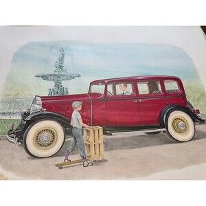 "WANTA RACE" Print Don Ensor 1976 23 x 17.5 Artist Signed CLASSIC CAR AUTO Art